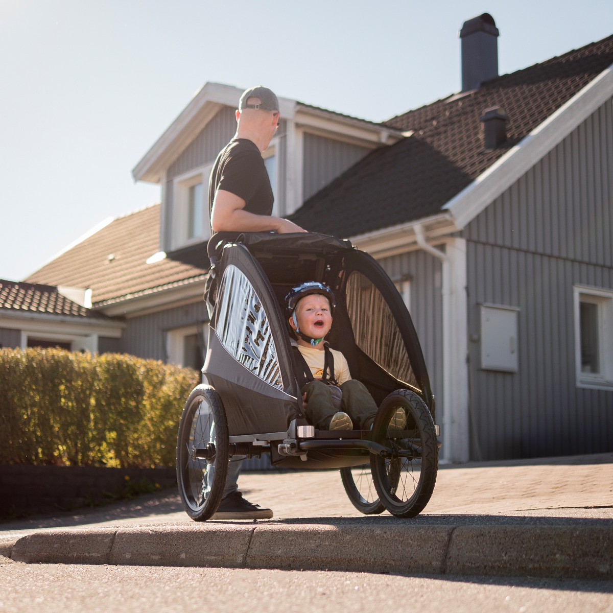 Sykkelvogn Evobike Yxlan Svart / Grå